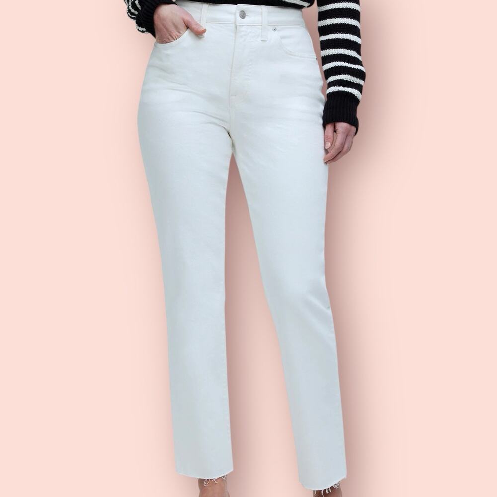 Madewell The Curvy Perfect Vintage Jean Women's Size 33T Tall Tile White Plus Sz